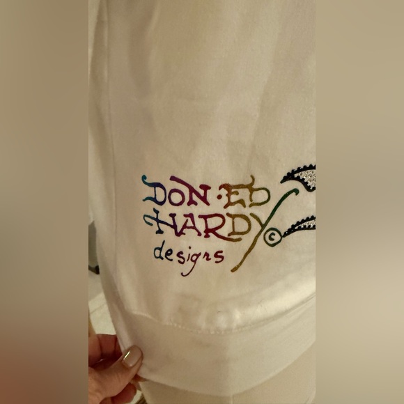 Ed Hardy Love Kills Slowly Heart white Zip-up Hoodie - Picture 9 of 13